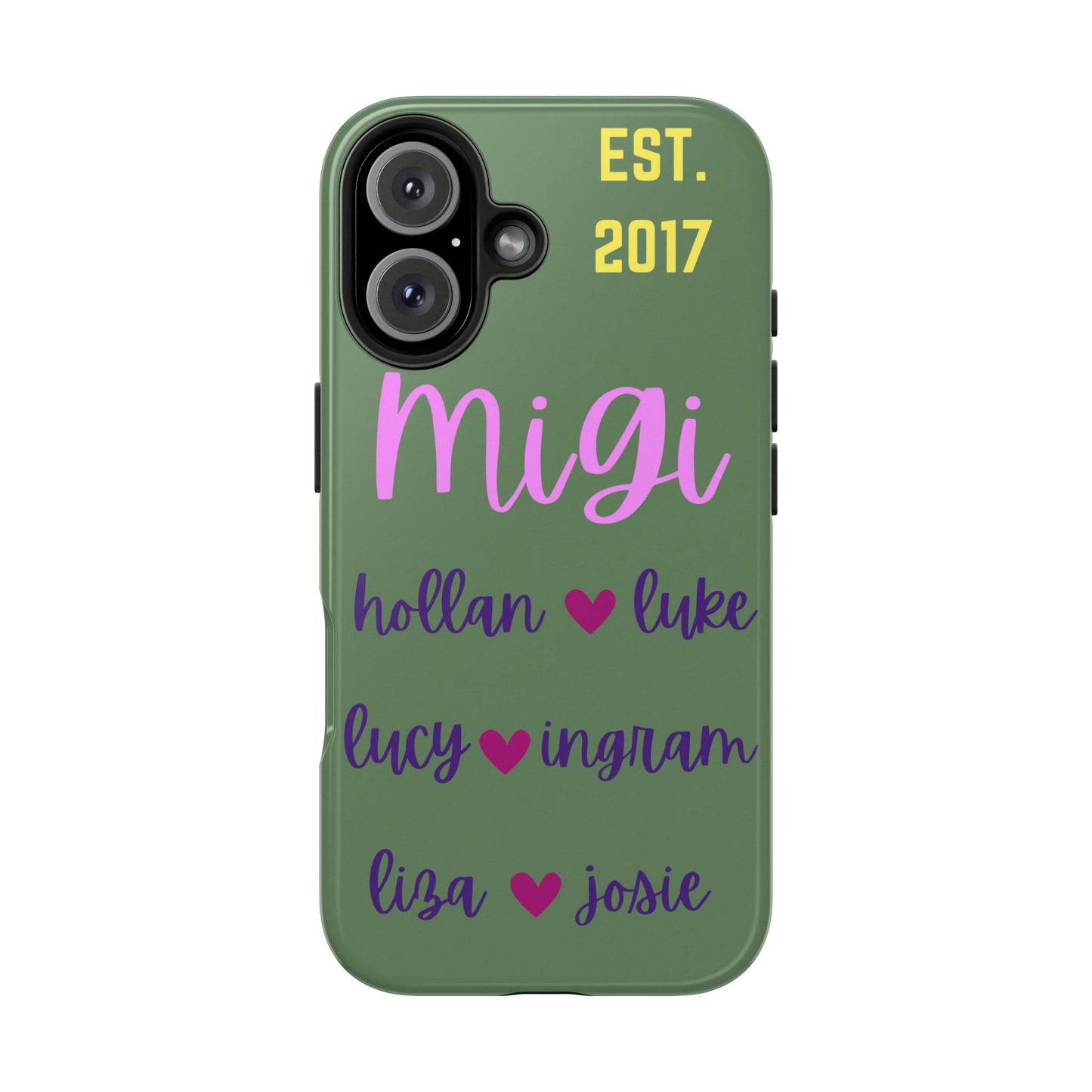 Personalized Tough Phone Case with Custom Names | EST. 2017