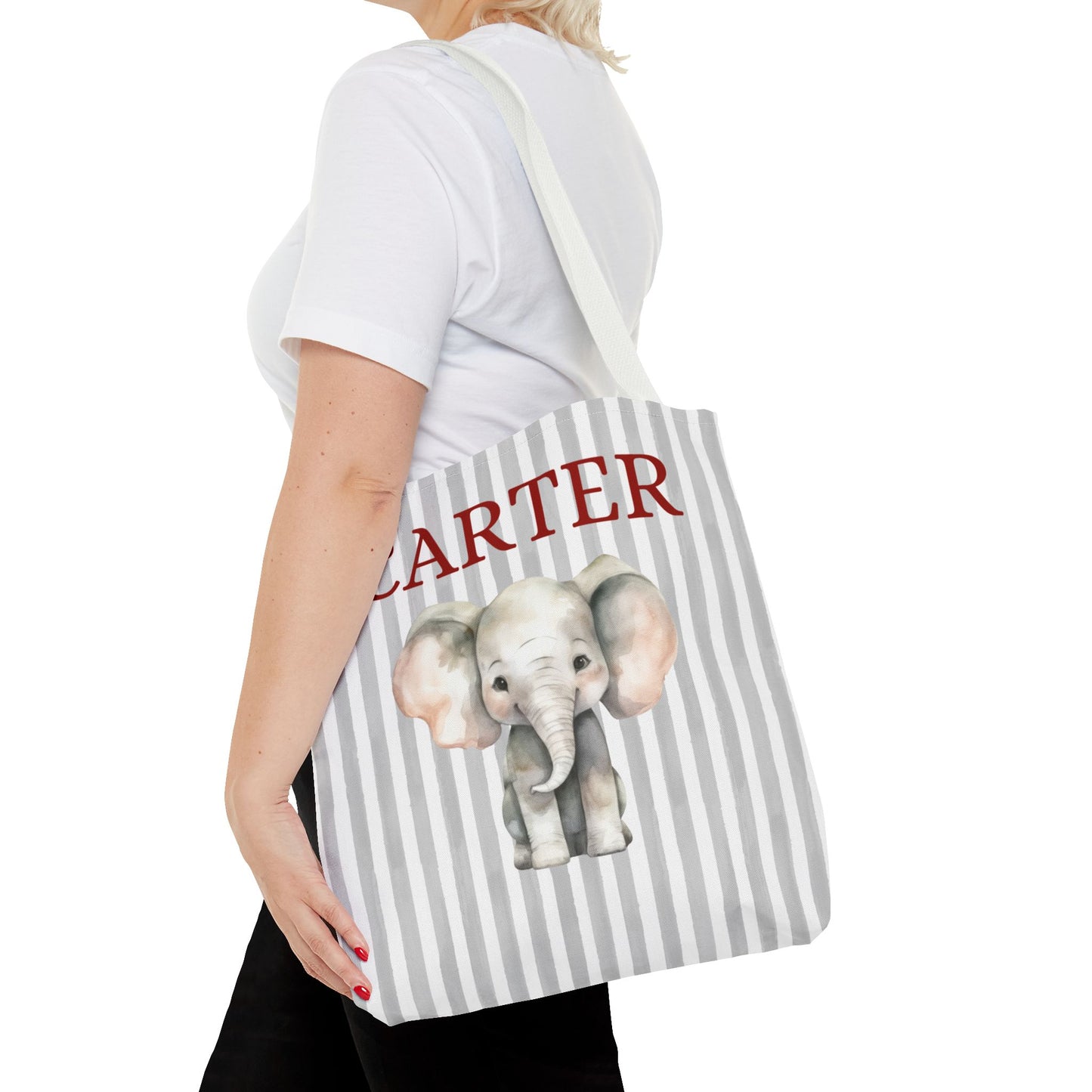 Personalized Elephant Tote Bag - Customizable Carter Design - Cute & Stylish for All Occasions