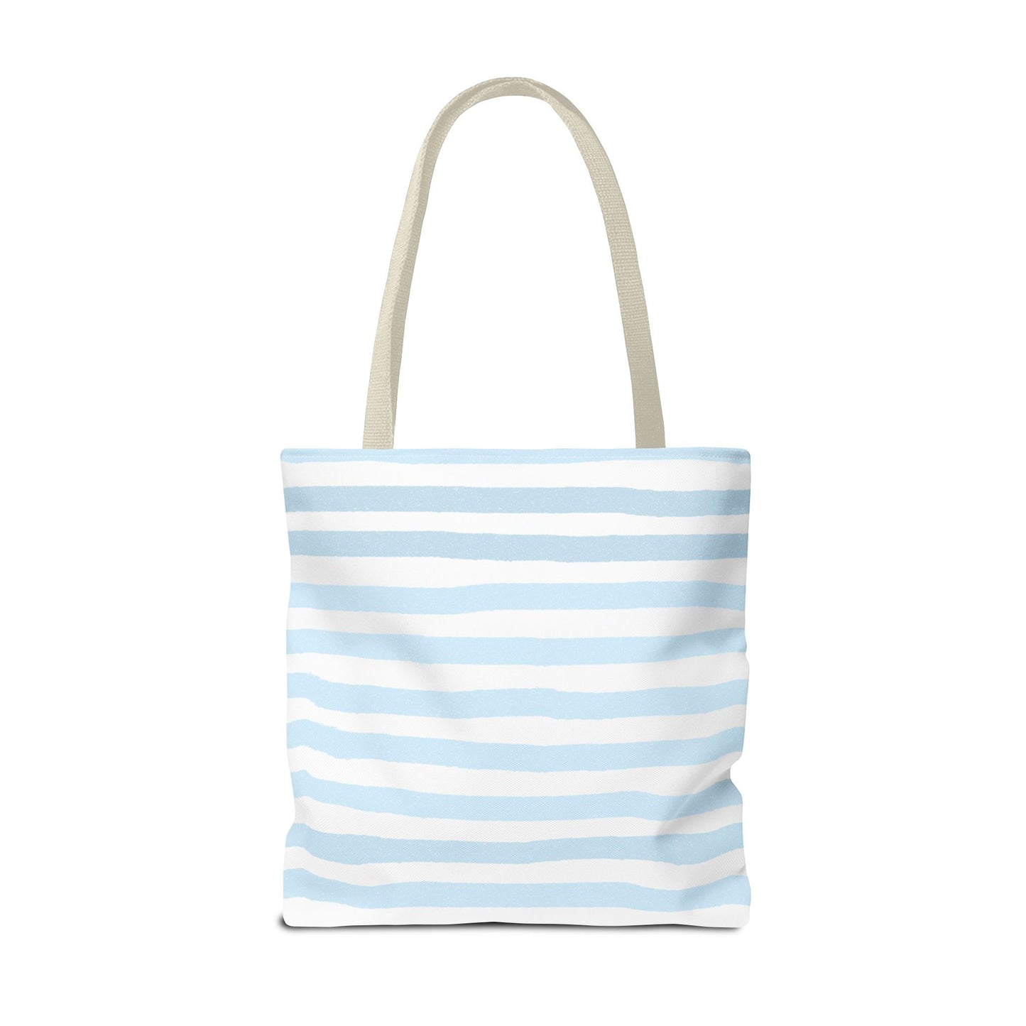 Personalized Kids' Blue Stripe Tote Bag with Tractor Design