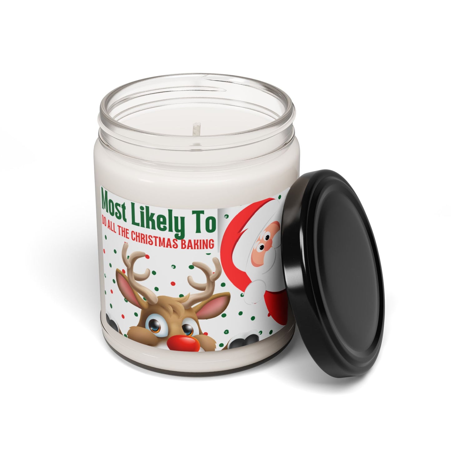 Funny Christmas Scented Soy Candle - "Most Likely to Do All the Christmas Baking", Santa Candle