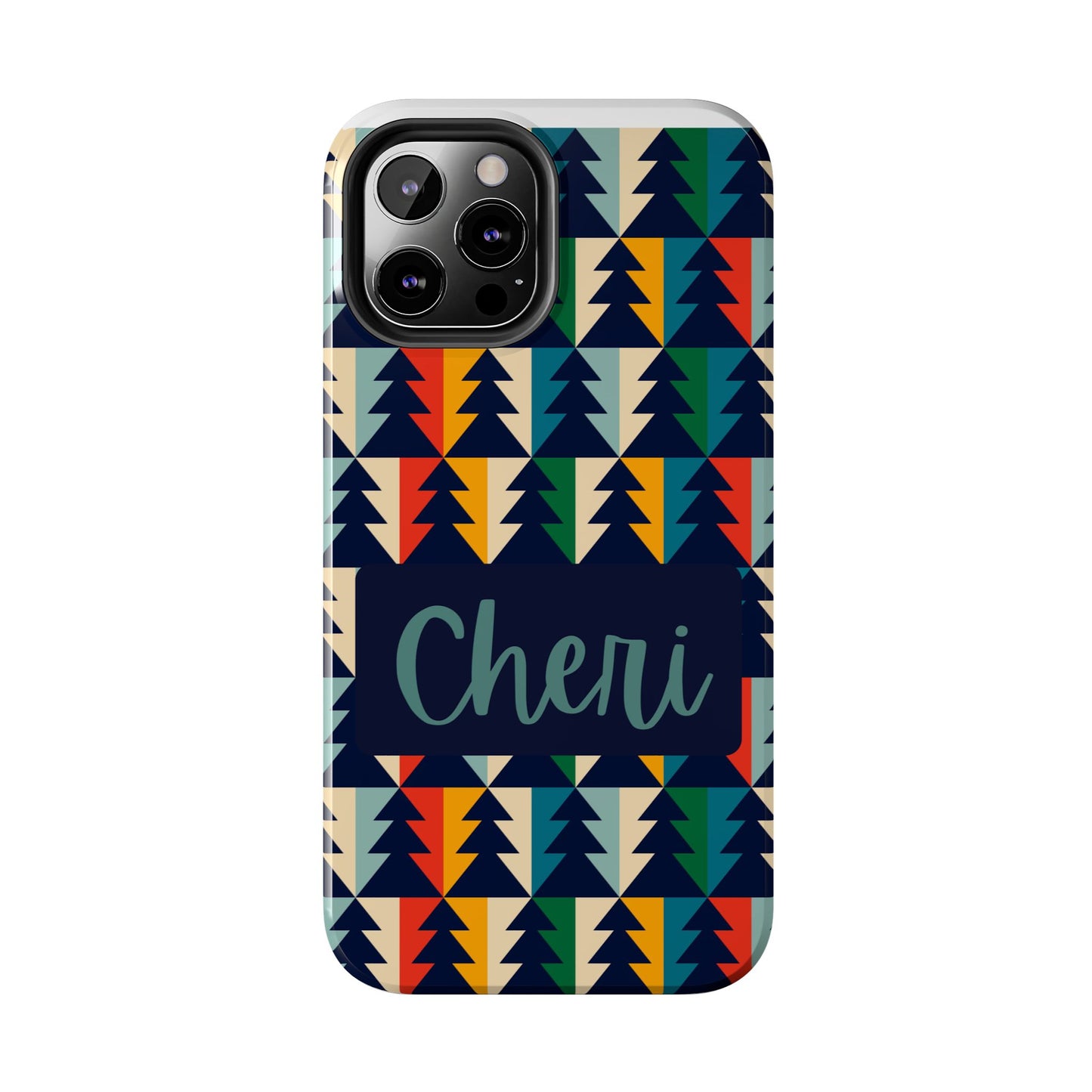 Personalized Tough Phone Case with Colorful Tree Design - Durable & Stylish