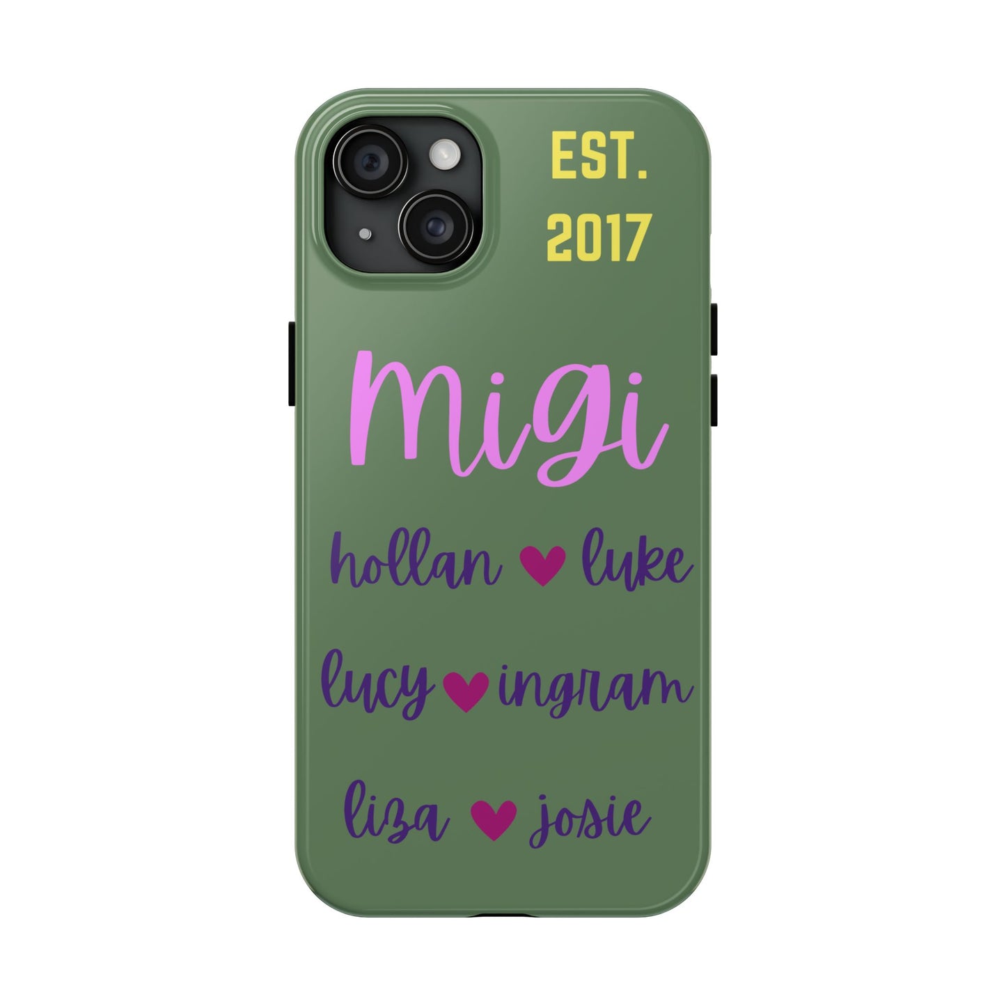 Personalized Tough Phone Case with Custom Names | EST. 2017