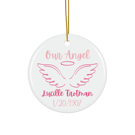 Personalized Angel Memorial Ceramic Ornament - 4 Unique Shapes