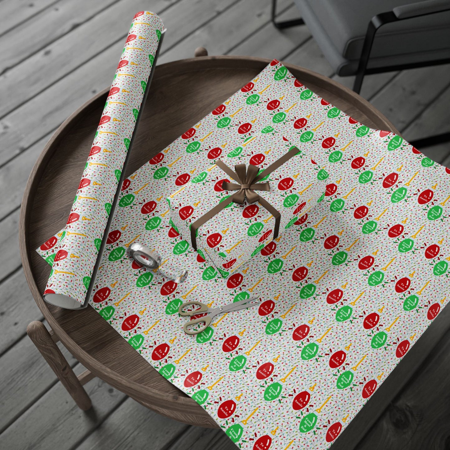 Customized Festive Wrapping Paper, Personalized Colorful Holiday Gift Wrap for Christmas, Birthday, Eco-Friendly Packaging