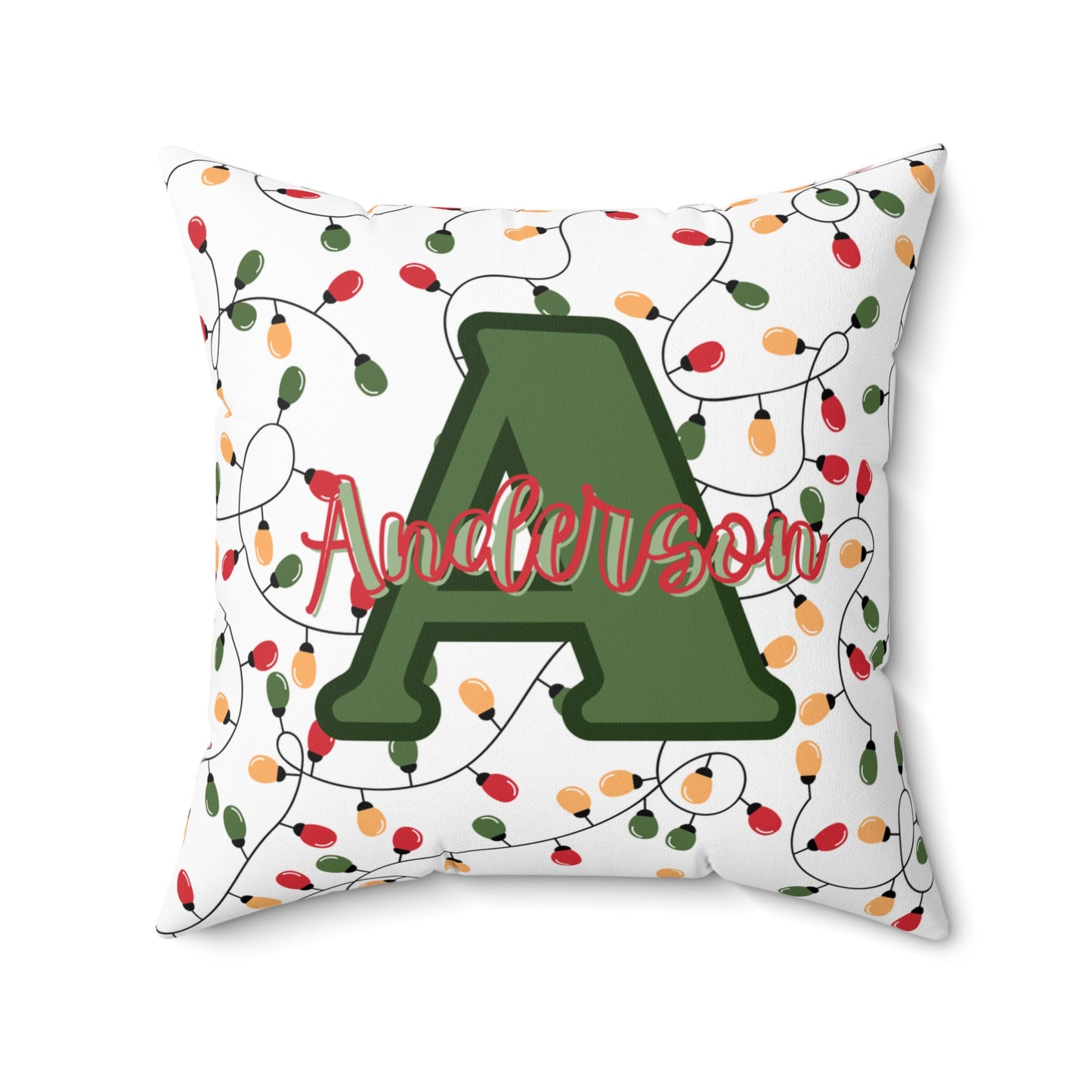 Personalized Holiday Decor Pillow with Initial