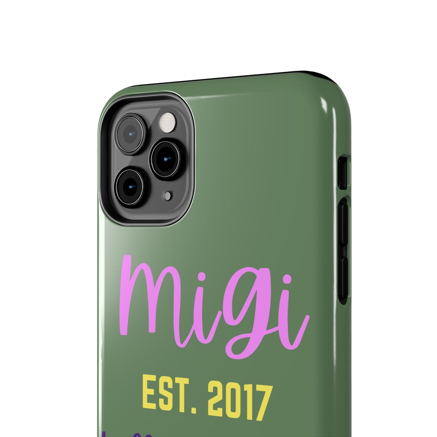 Personalized Tough Phone Case - Custom Name Design with Hearts | Perfect Gift for Family and Friends