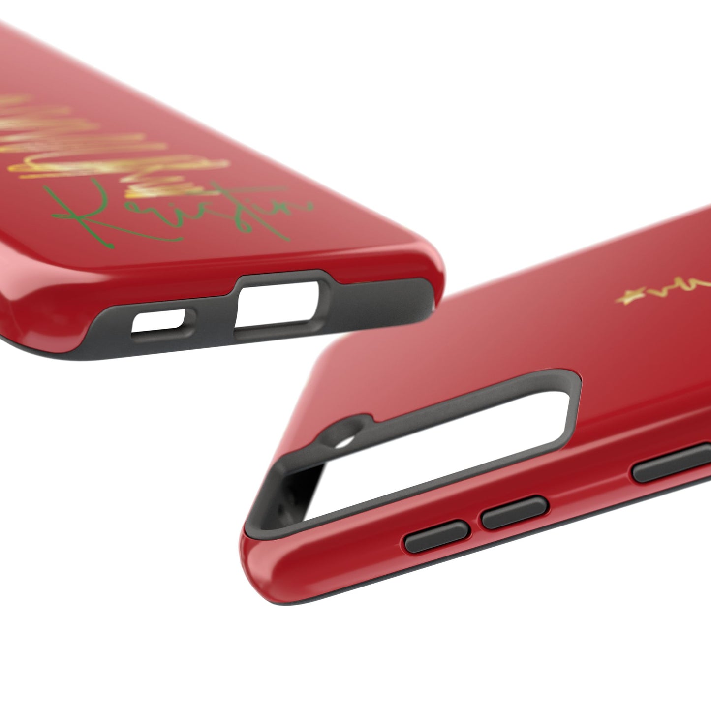 Personalized Christmas Phone Case - Red and Gold