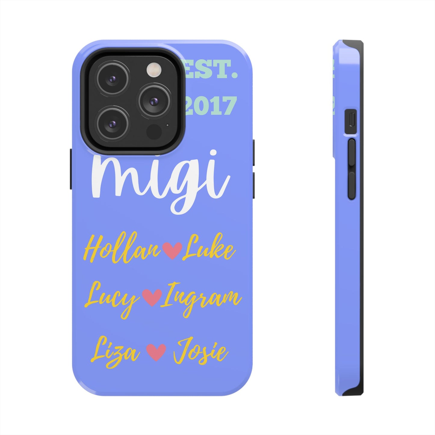 Personalized Tough Phone Case - EST. 2017 with Custom Names