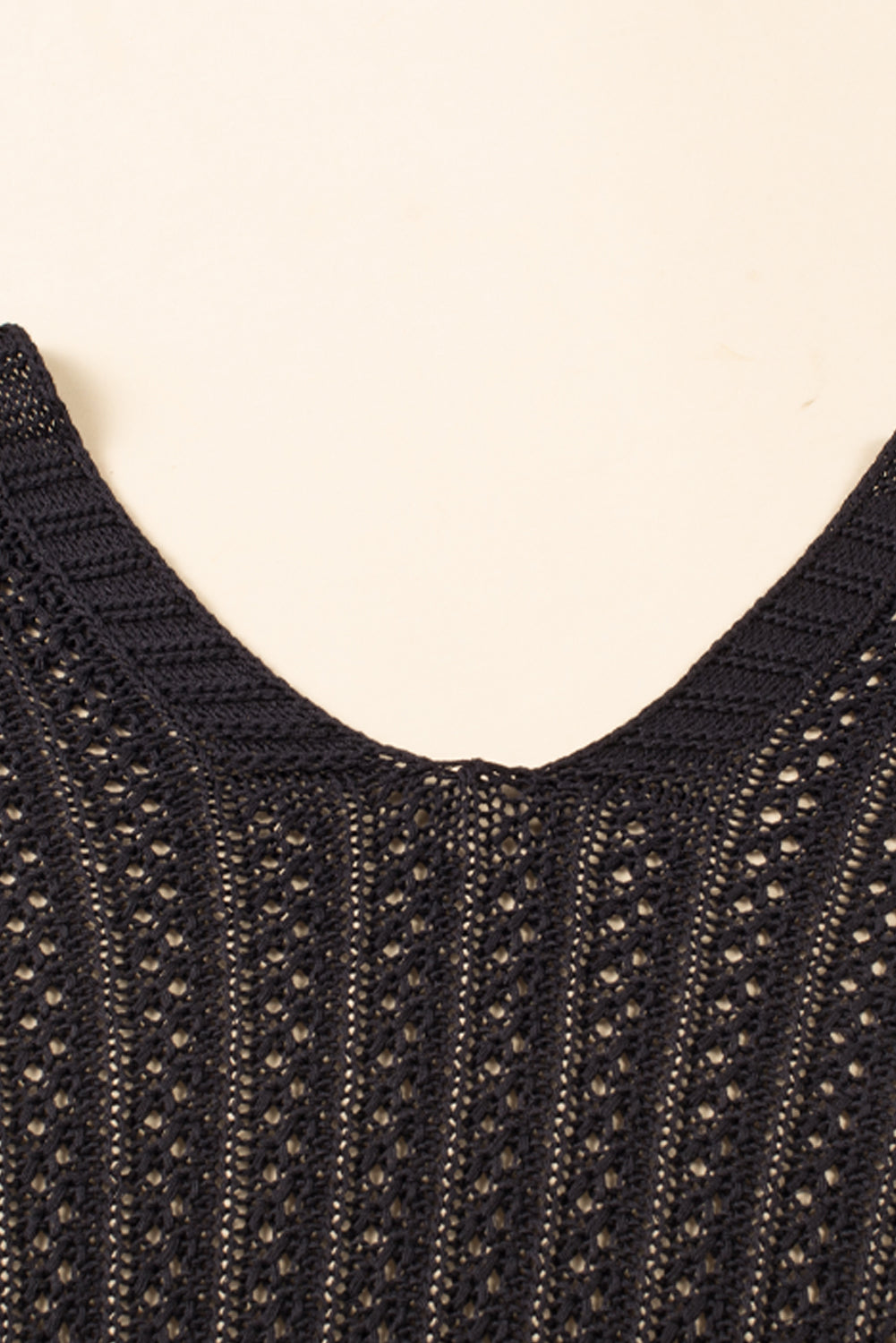 Black Hollow-out Bracelet Sleeve Knit Cardigan