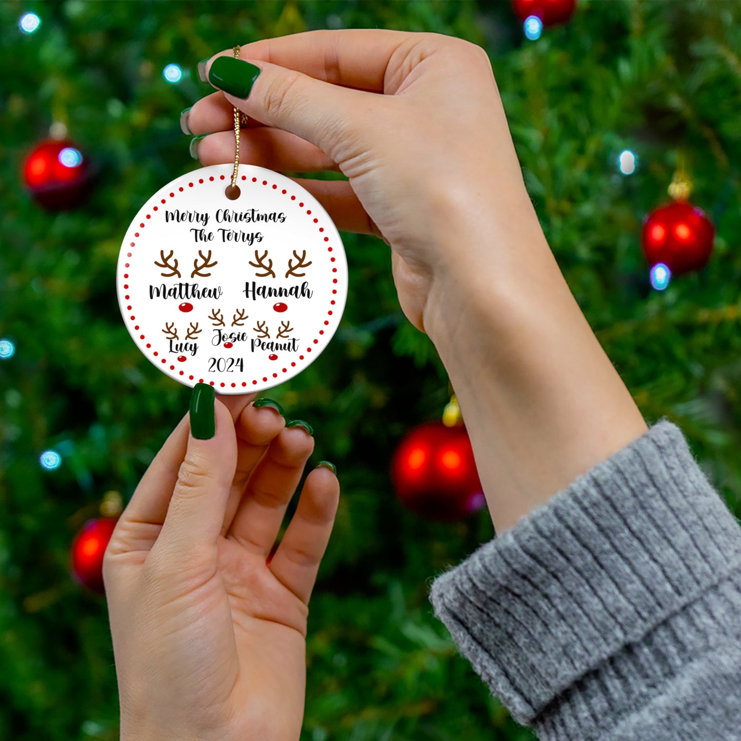 Personalized Christmas Ornament, Custom Family Keepsake, Holiday Decoration, Gift for Friends, Festive Tree Decor, Unique Christmas Gift