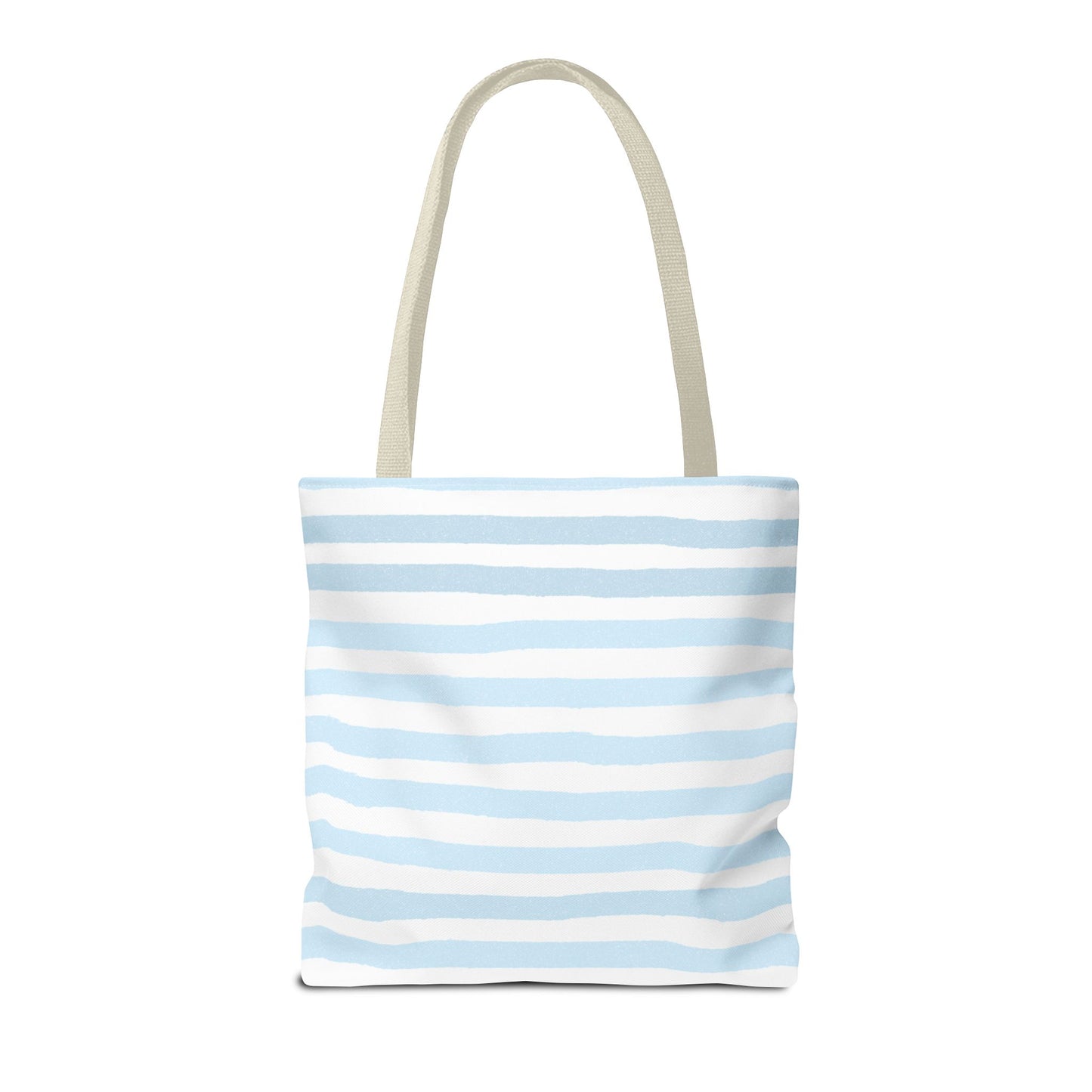 Personalized Kids' Blue Stripe Tote Bag with Tractor Design