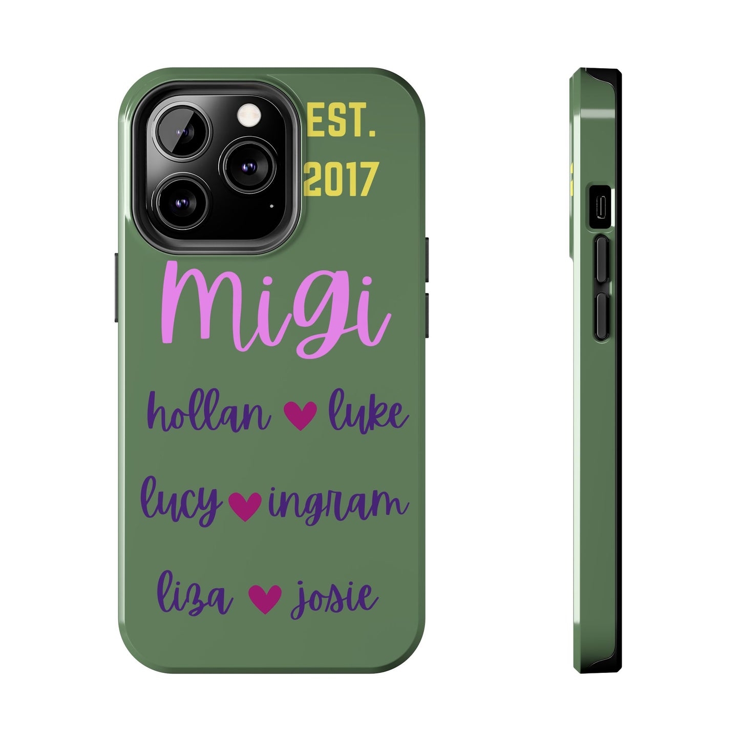 Personalized Tough Phone Case with Custom Names | EST. 2017