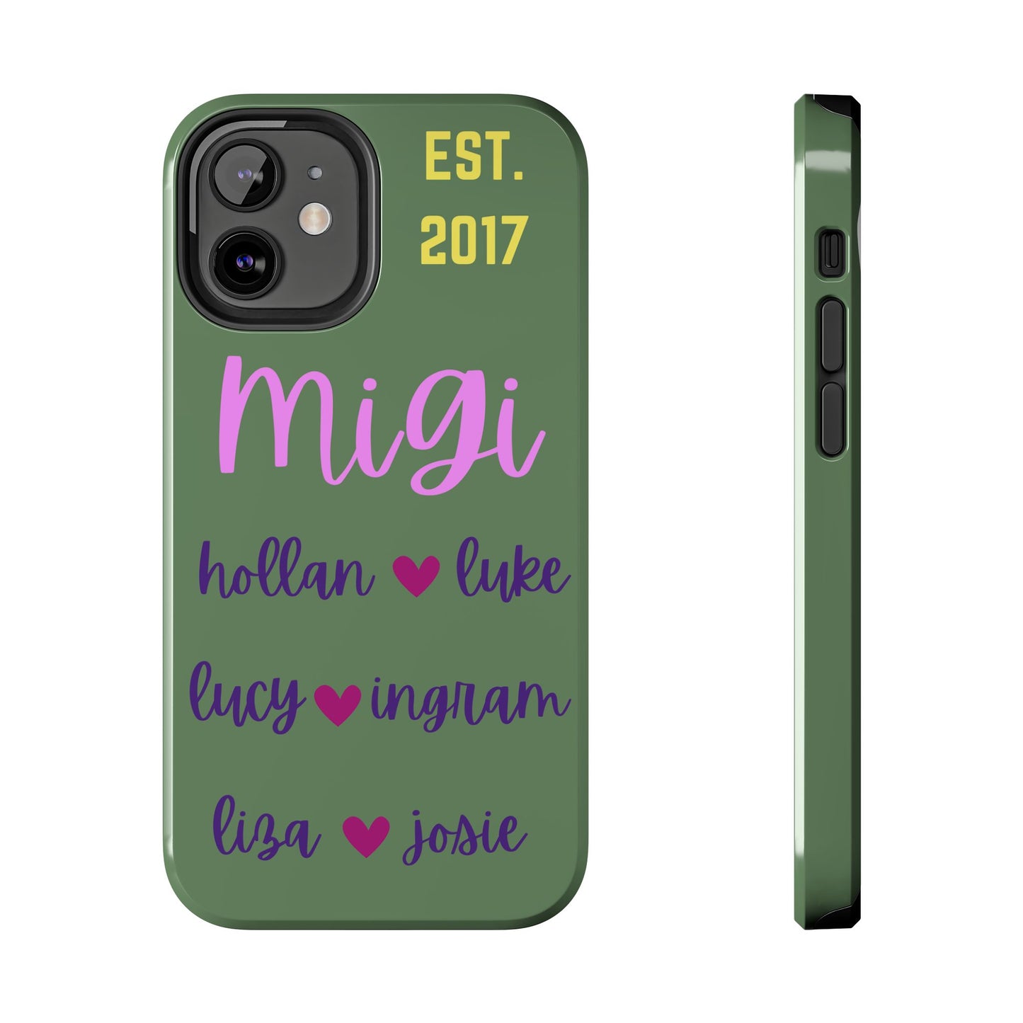 Personalized Tough Phone Case with Custom Names | EST. 2017