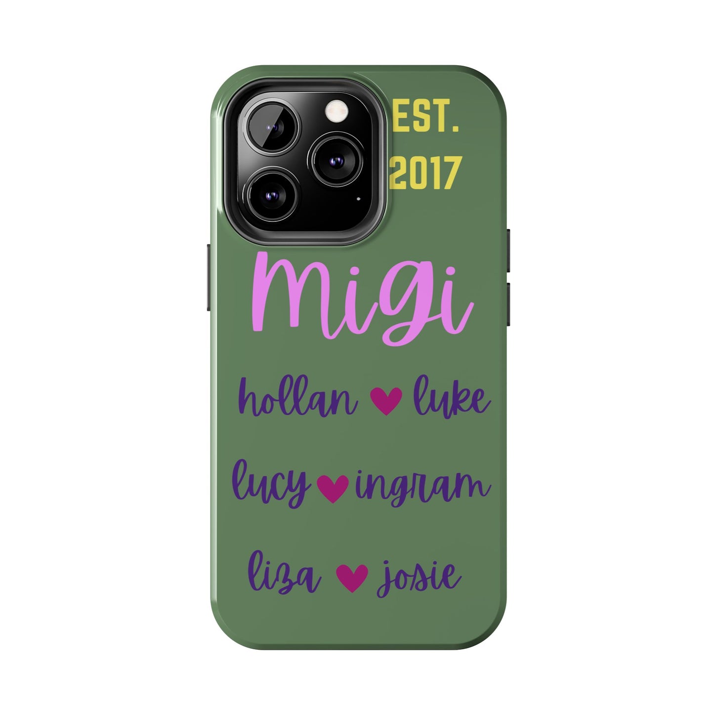 Personalized Tough Phone Case with Custom Names | EST. 2017