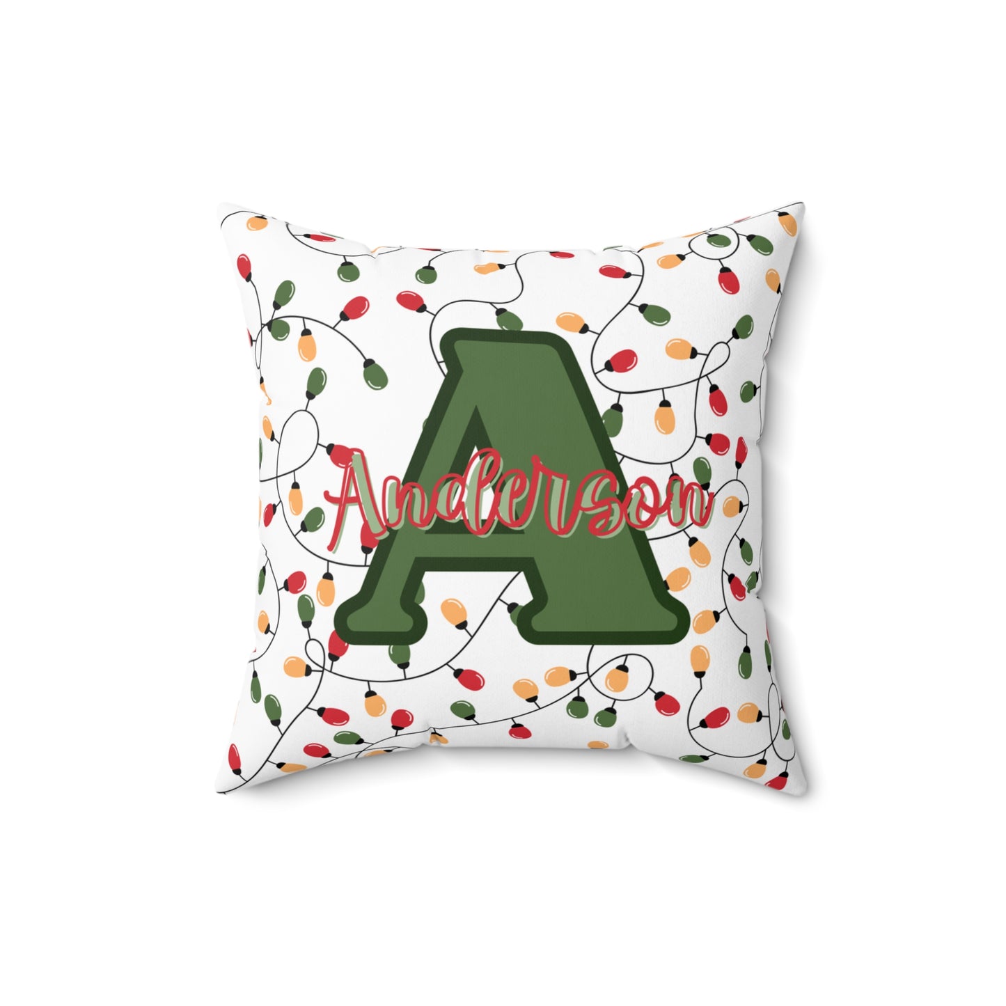 Personalized Holiday Decor Pillow with Initial