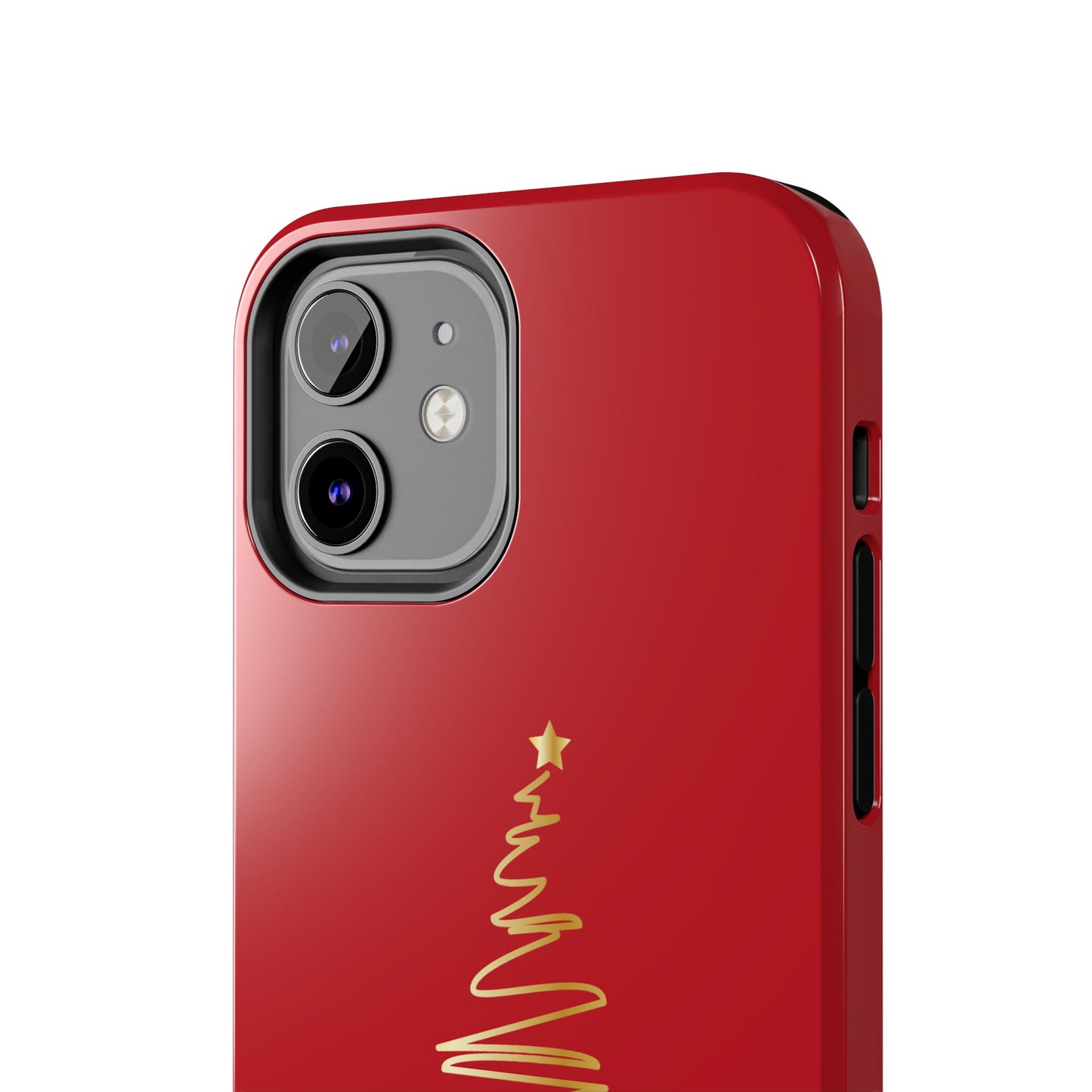 Personalized Christmas Phone Case - Red and Gold