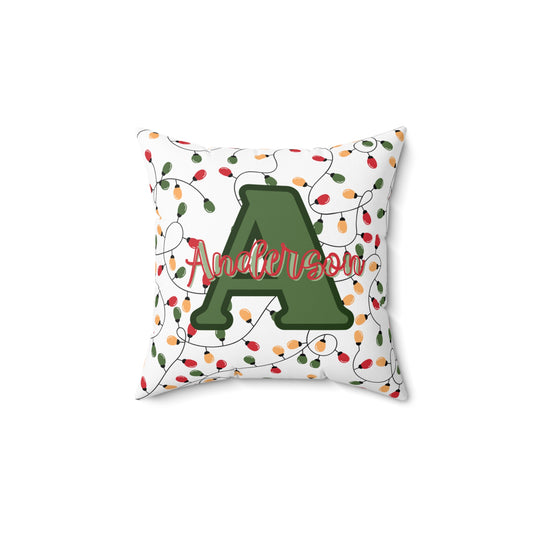 Personalized Holiday Decor Pillow with Initial