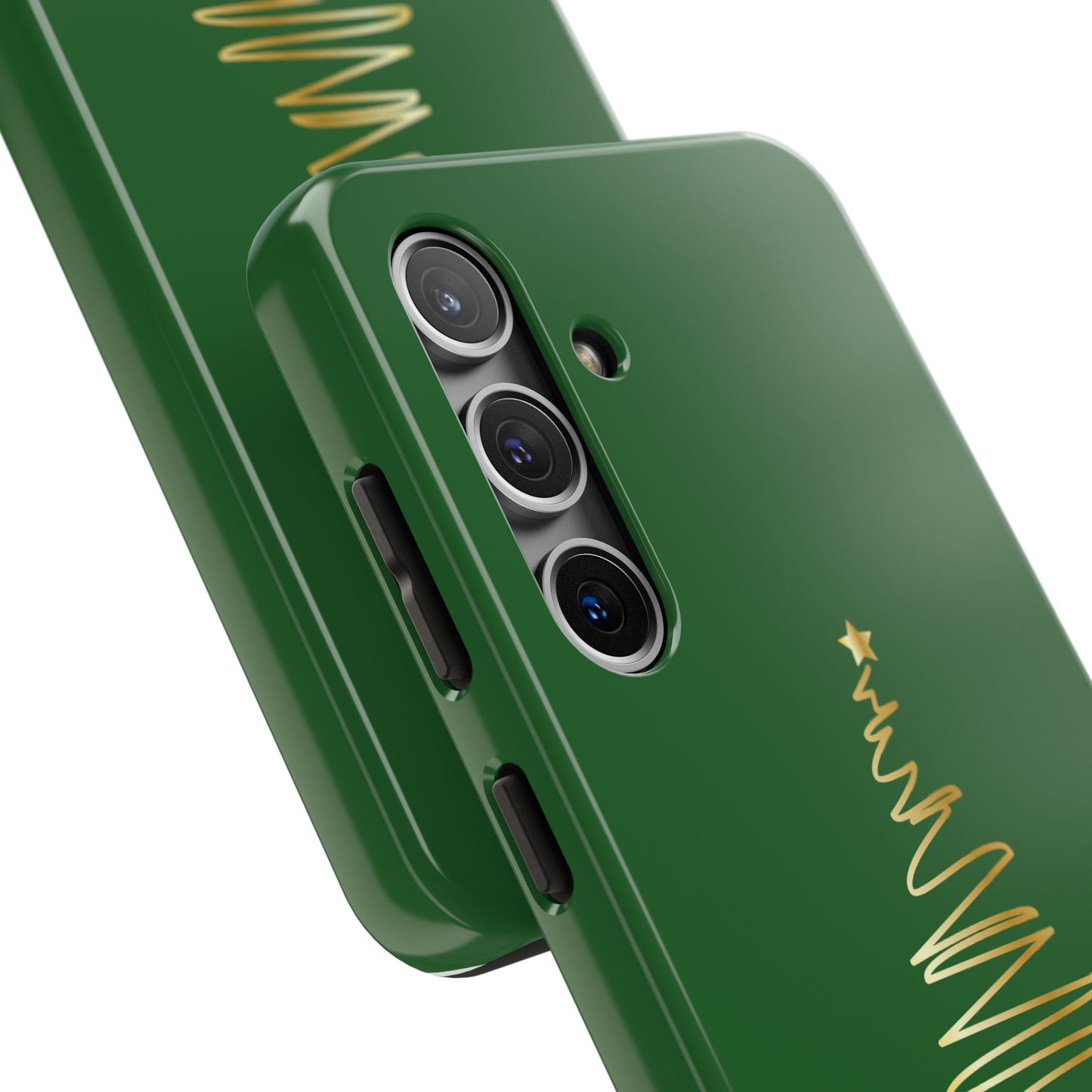 Personalized Christmas Tree Phone Case- Green and Gold