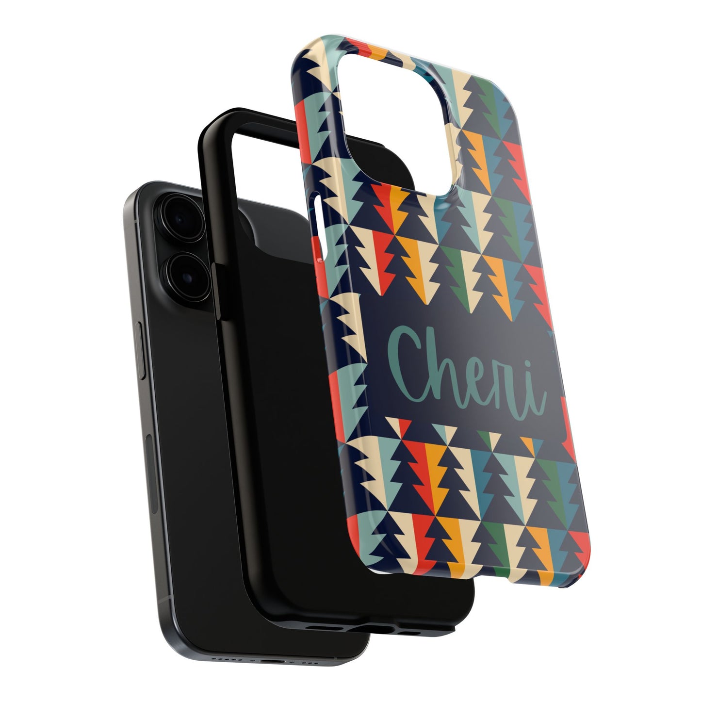 Personalized Tough Phone Case with Colorful Tree Design - Durable & Stylish