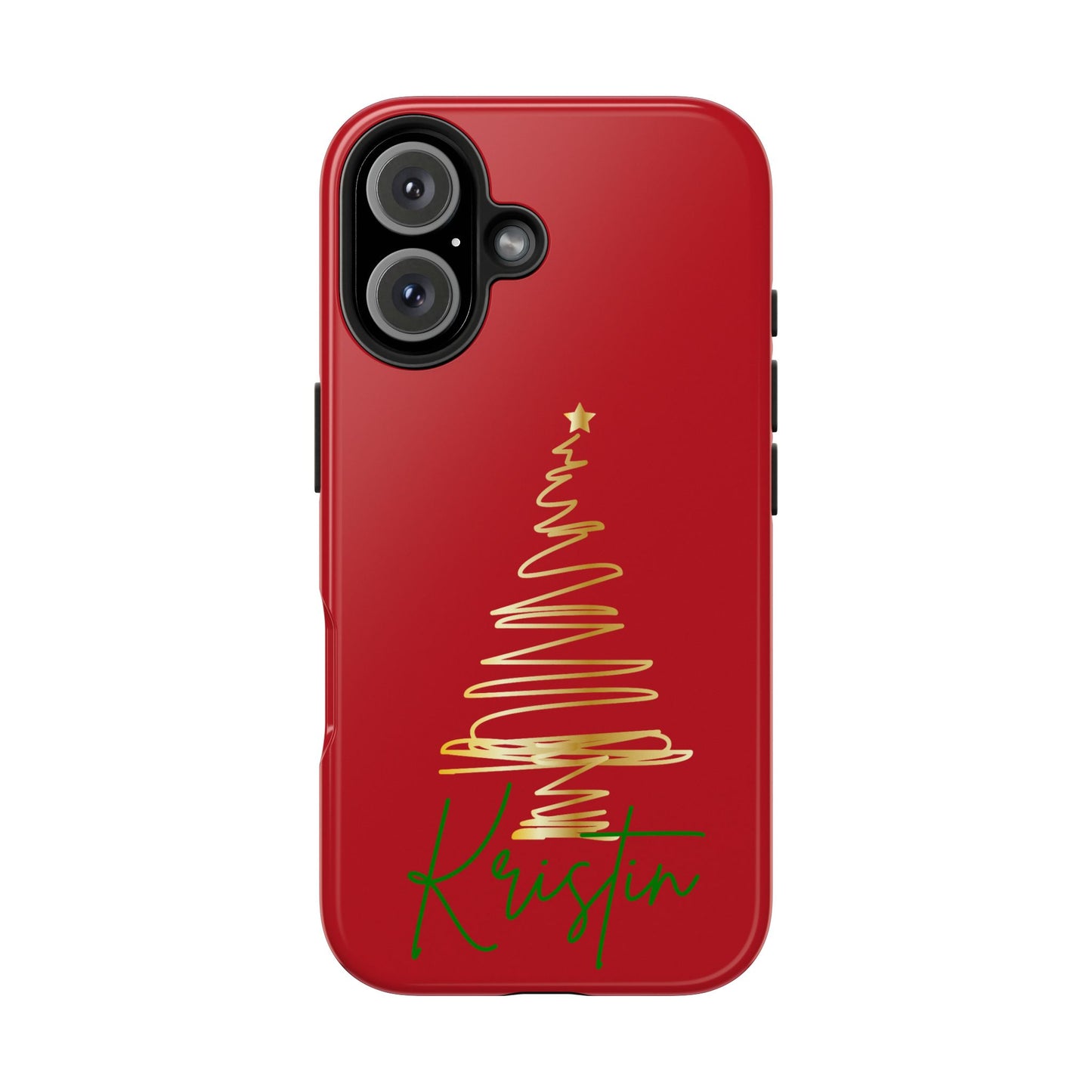 Personalized Christmas Phone Case - Red and Gold