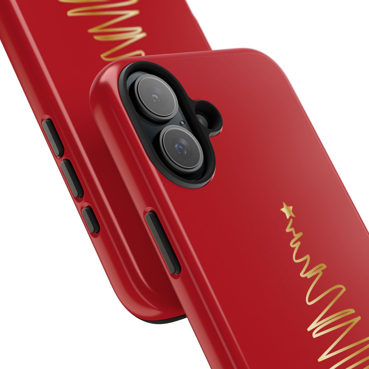 Personalized Christmas Phone Case - Red and Gold