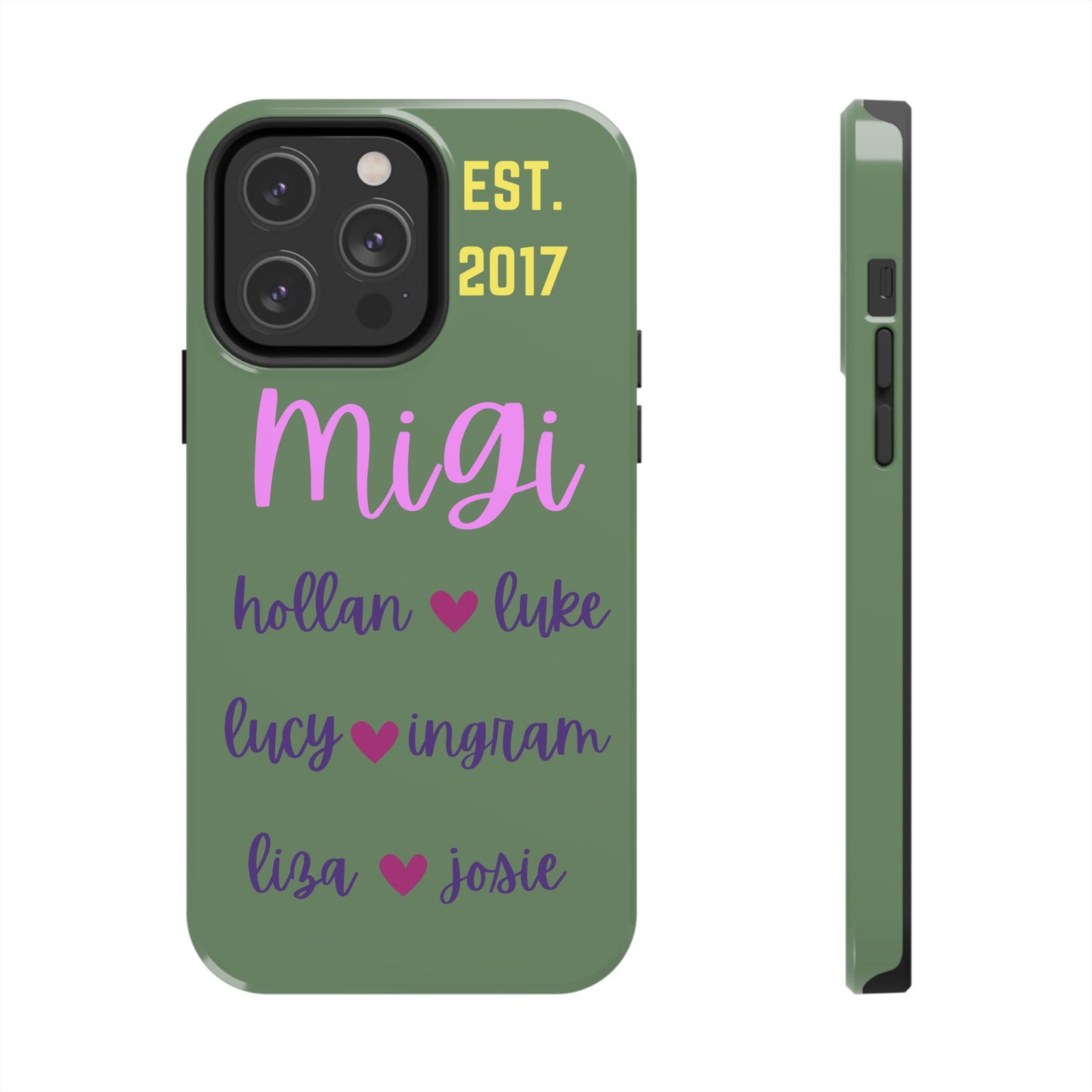 Personalized Tough Phone Case with Custom Names | EST. 2017