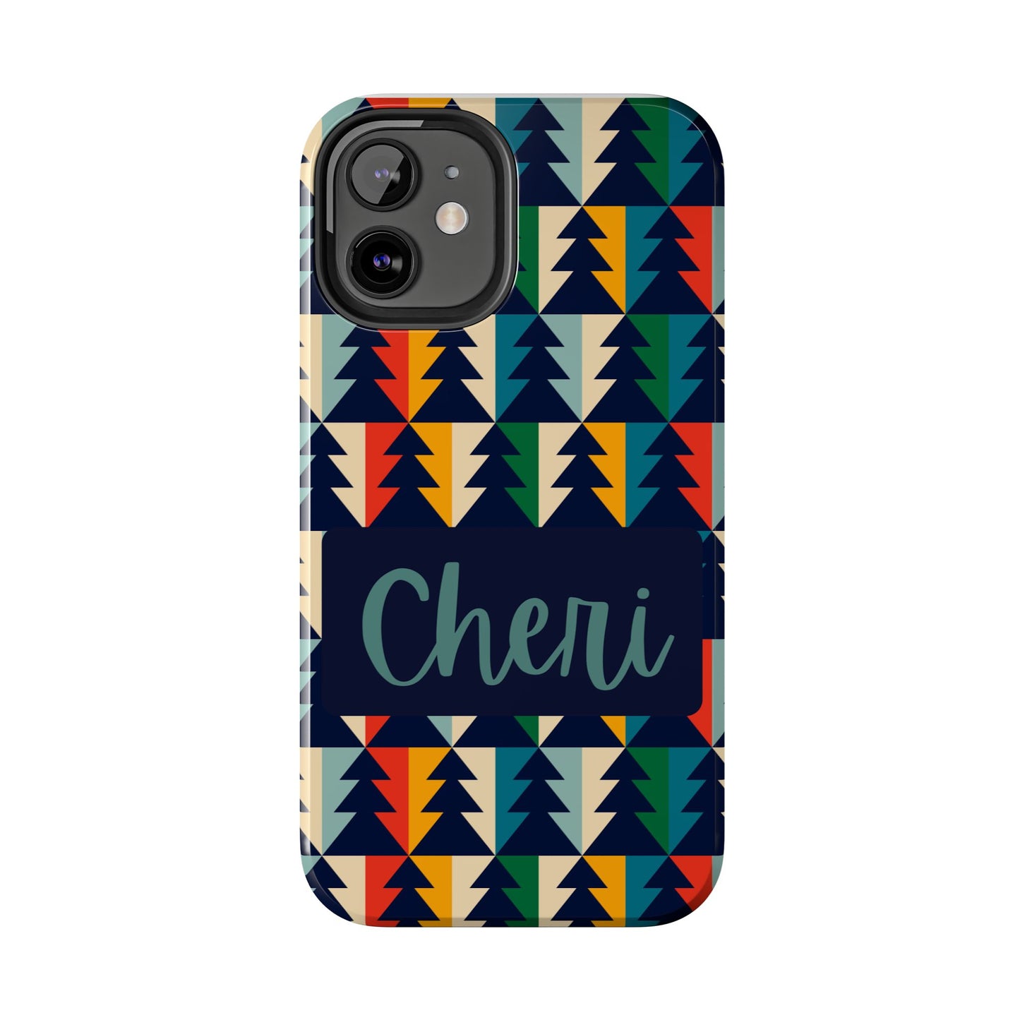 Personalized Tough Phone Case with Colorful Tree Design - Durable & Stylish