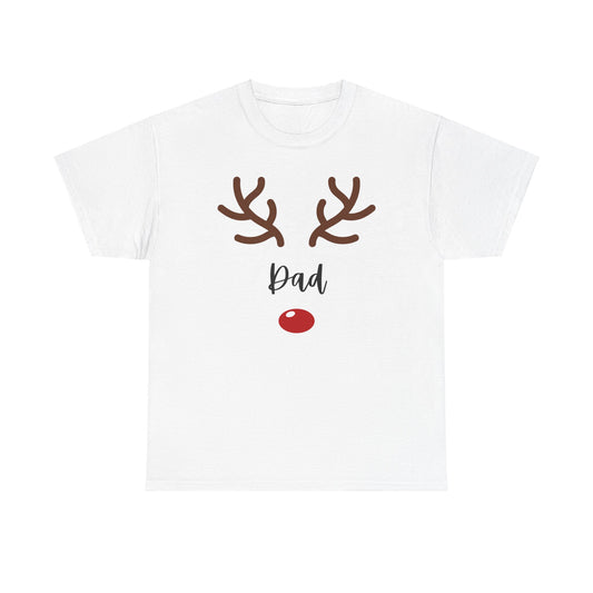 Dad Reindeer T-Shirt, Festive Christmas Tee, Holiday Gift for Dad, Cute Family Matching Outfit, Winter Wonderland Apparel