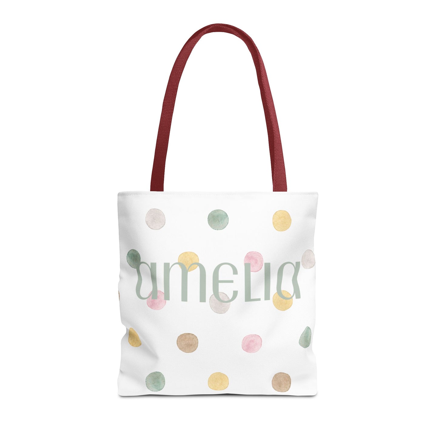 Personalized Polka Dot Tote Bag - Custom Name Bag for Everyday Use