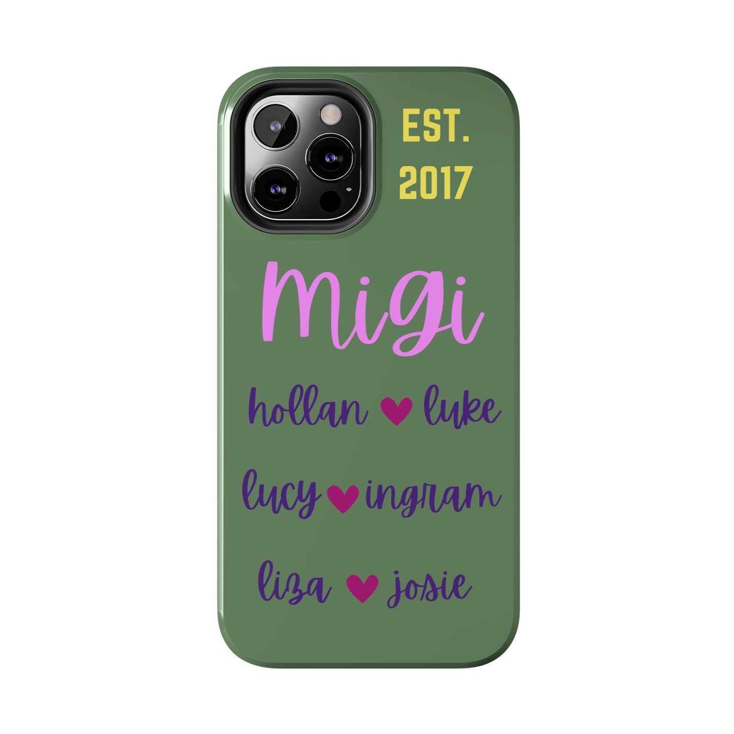 Personalized Tough Phone Case with Custom Names | EST. 2017