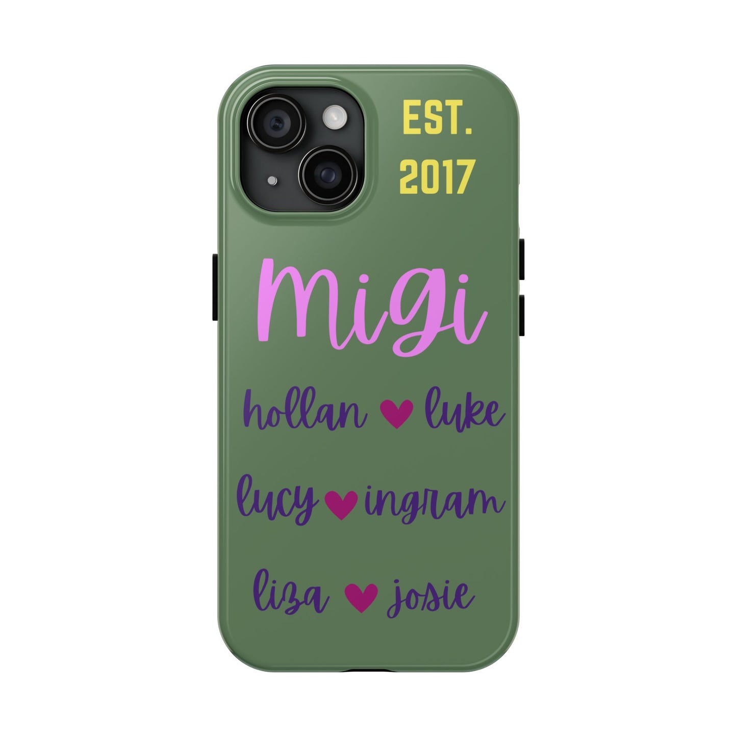 Personalized Tough Phone Case with Custom Names | EST. 2017