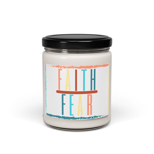 Faith Over Fear Scented Soy Candle - 9oz Inspirational Gift