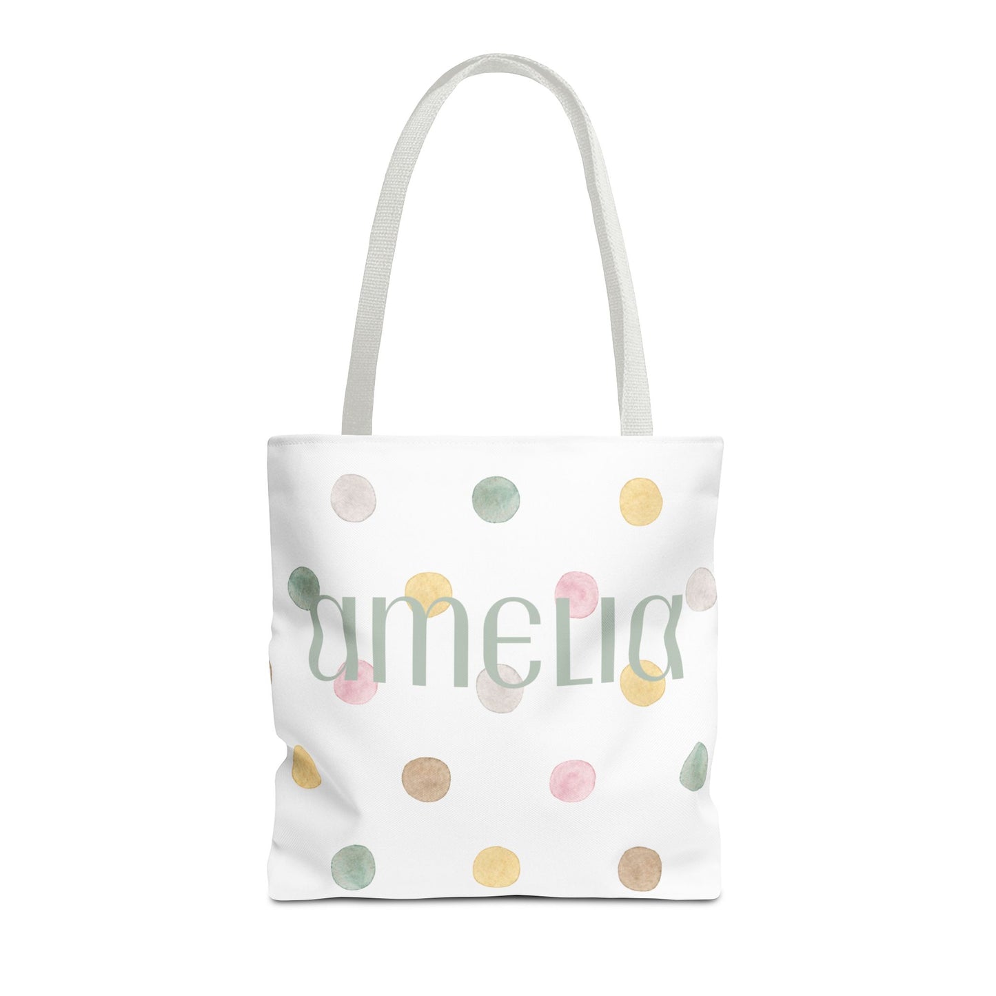 Personalized Polka Dot Tote Bag - Custom Name Bag for Everyday Use