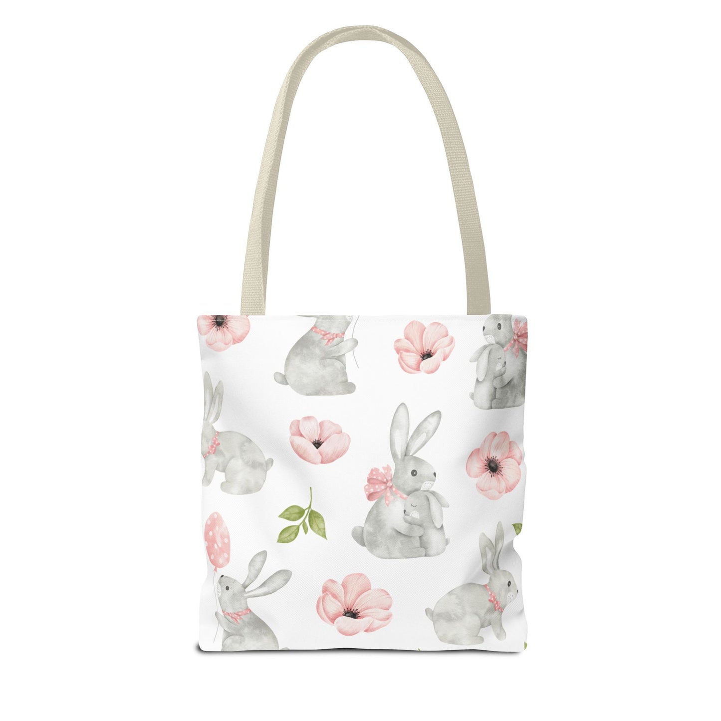 Personalized Bunny Floral Tote Bag - Customizable Tote Bag for Everyday Use