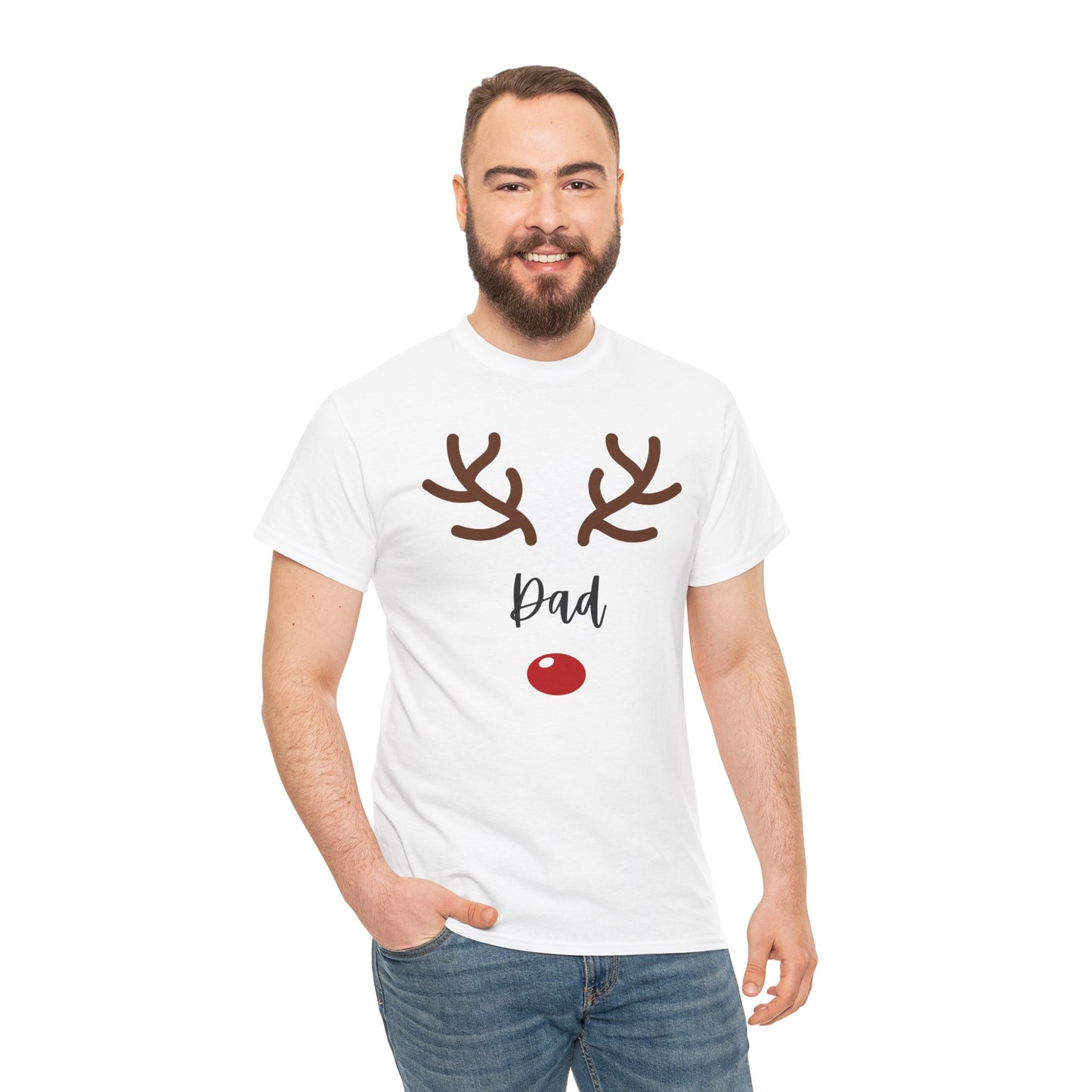 Dad Reindeer T-Shirt, Festive Christmas Tee, Holiday Gift for Dad, Cute Family Matching Outfit, Winter Wonderland Apparel