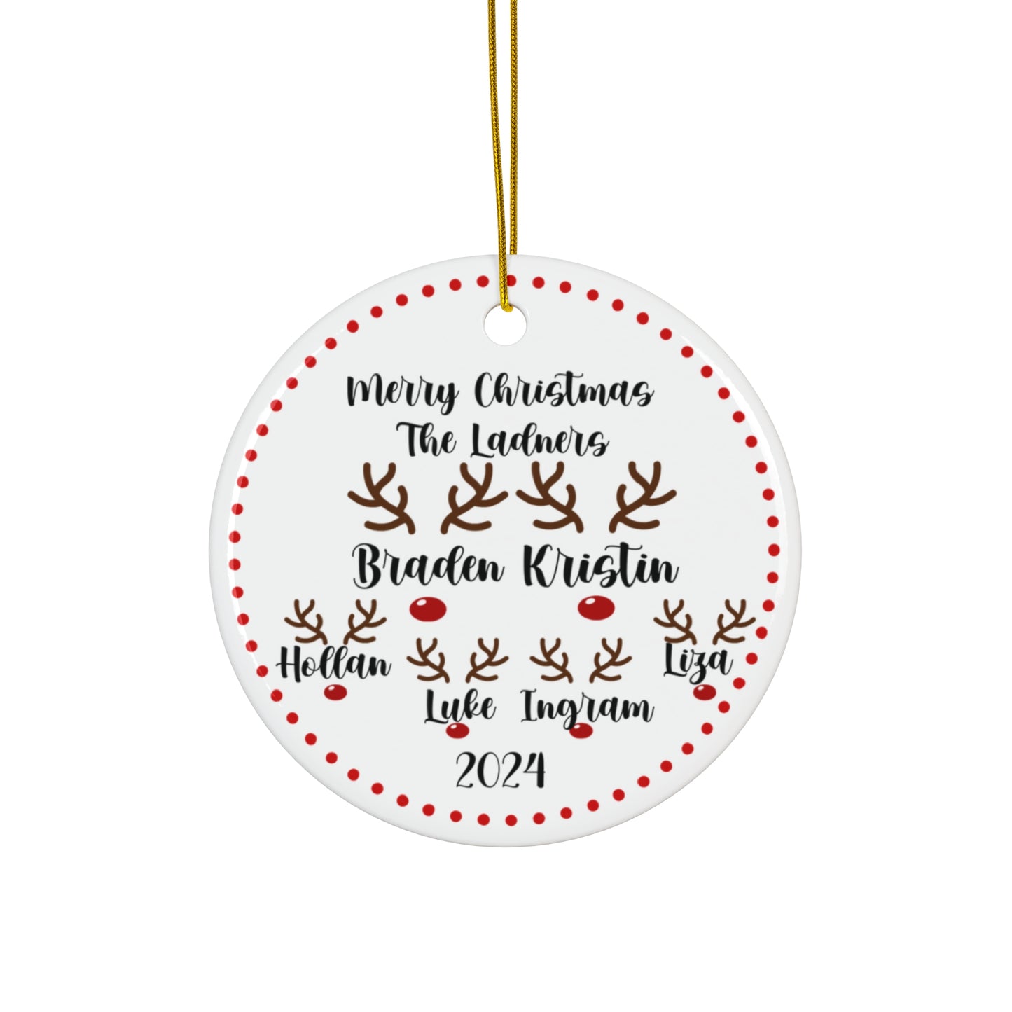 Personalized Family Christmas Ornament, Family of Six, Custom Holiday Keepsake for Tree Decoration, Wonderful Gift for Families, 2024