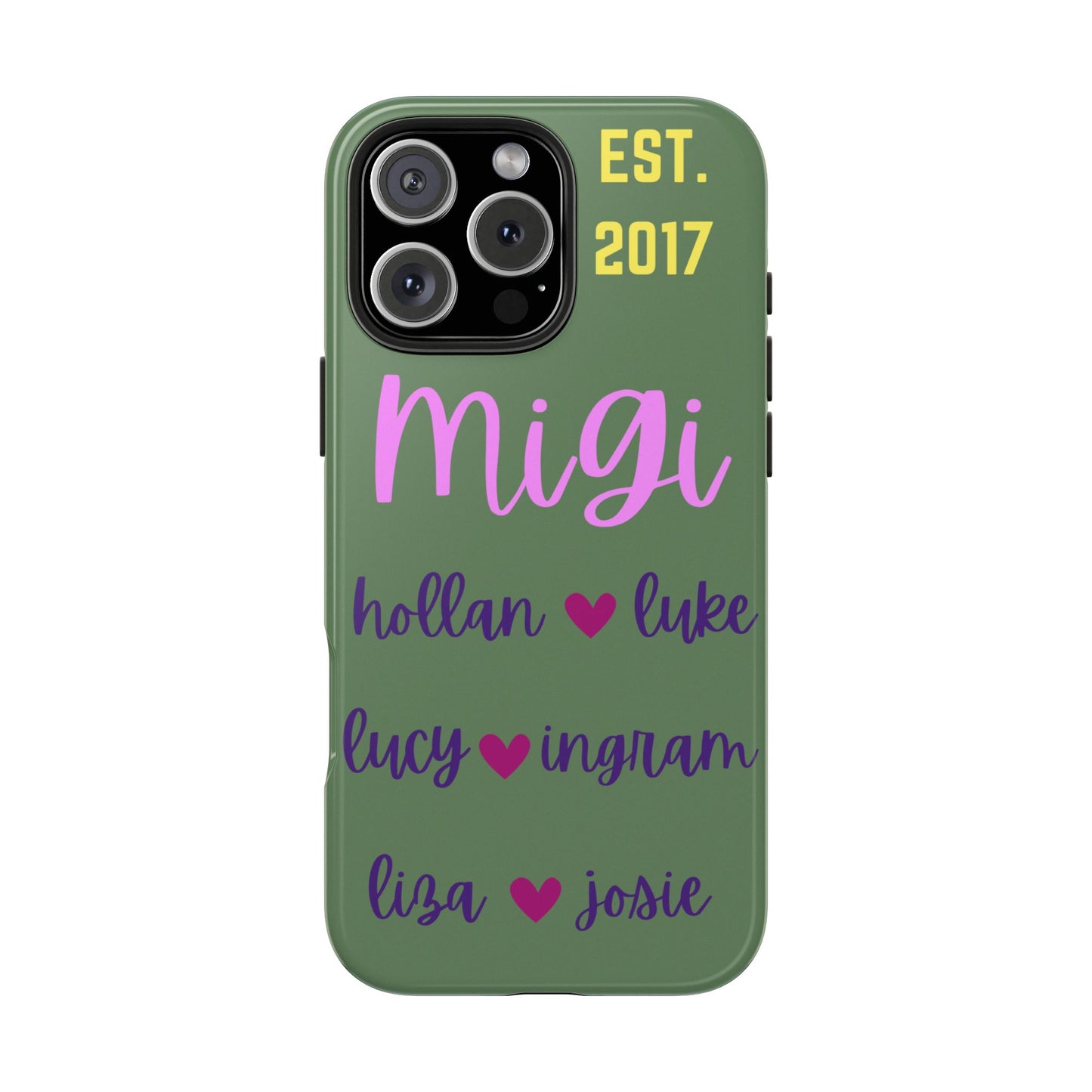 Personalized Tough Phone Case with Custom Names | EST. 2017