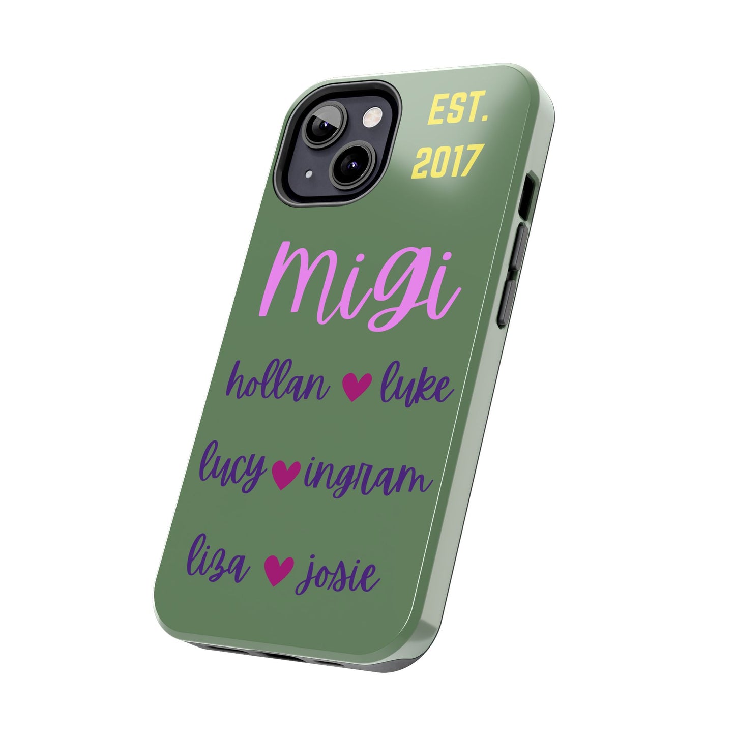 Personalized Tough Phone Case with Custom Names | EST. 2017