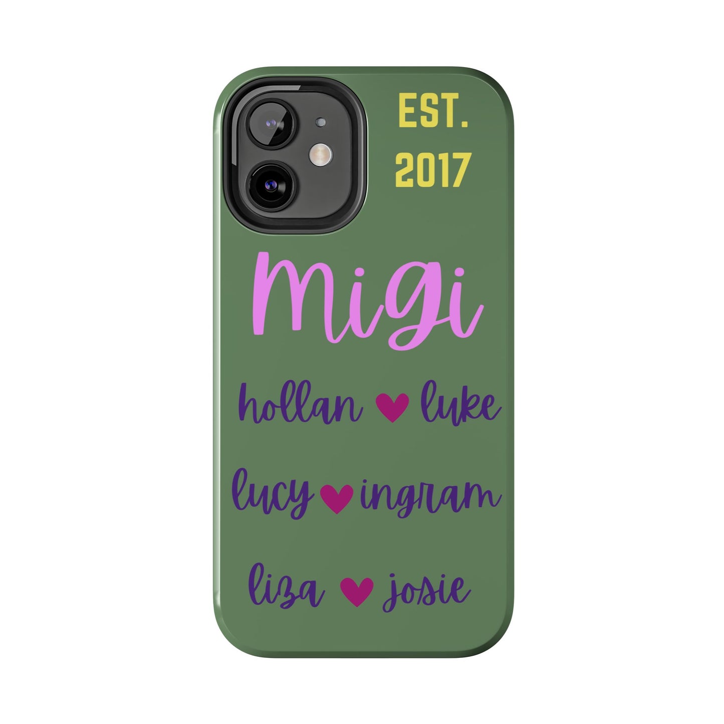 Personalized Tough Phone Case with Custom Names | EST. 2017