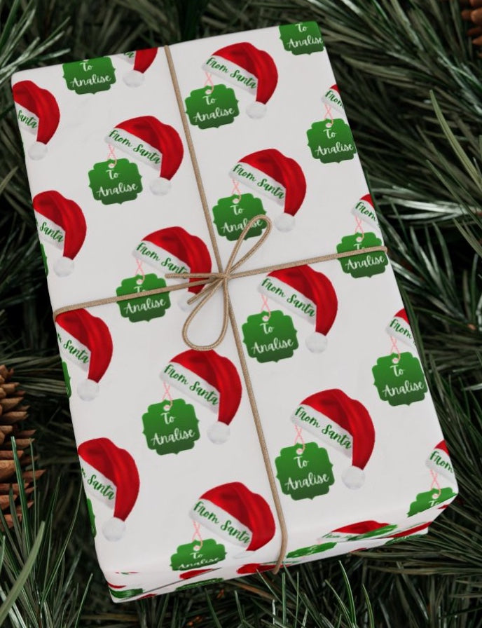 Custom Festive Santa Wrapping Paper | Personalized Christmas Gift Wrap, Unique Wrapping Ideas, Eco-Friendly Gift Paper, Seasonal