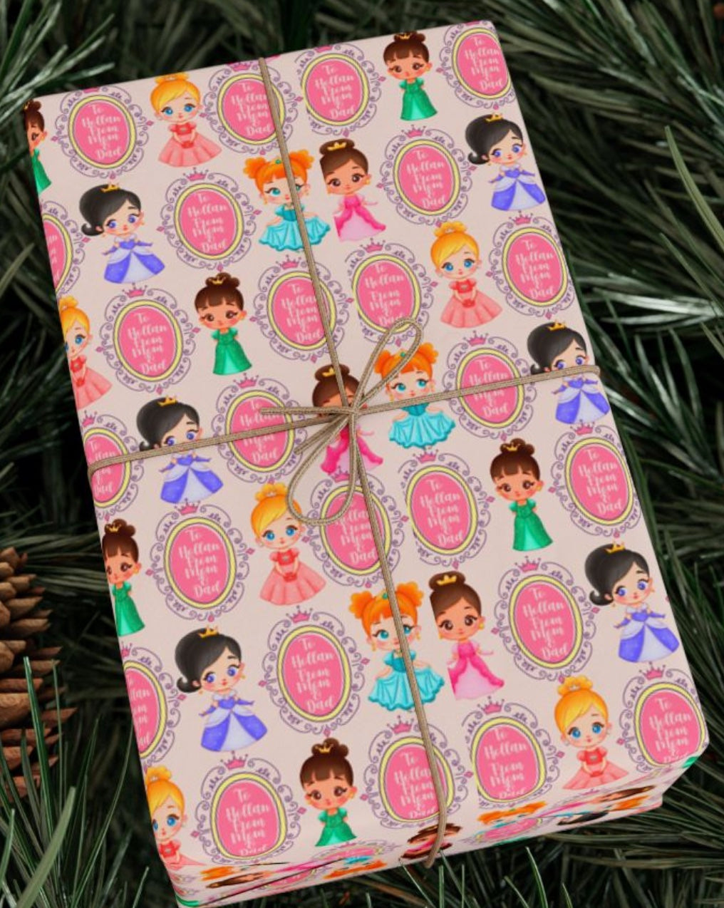 Personalized Princess Gift Wrap, Custom Girl Wrap,Perfect for Birthdays, Baby Showers, Gifts, Celebrations, Kids Parties, Holidays