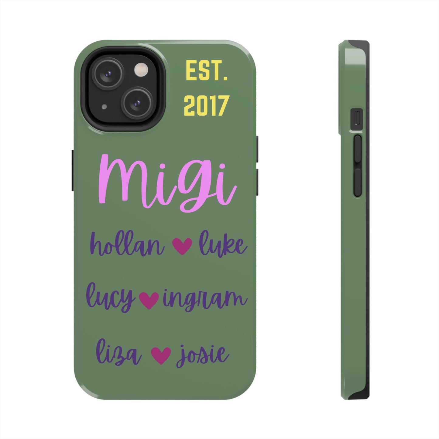 Personalized Tough Phone Case with Custom Names | EST. 2017