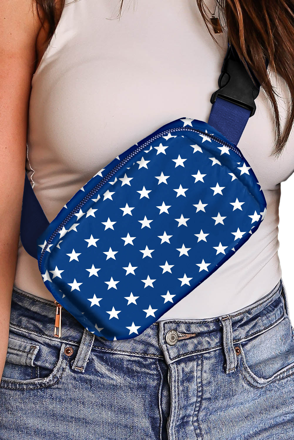 Bluing Independent Day Flag Star Printed Crossbody Bag