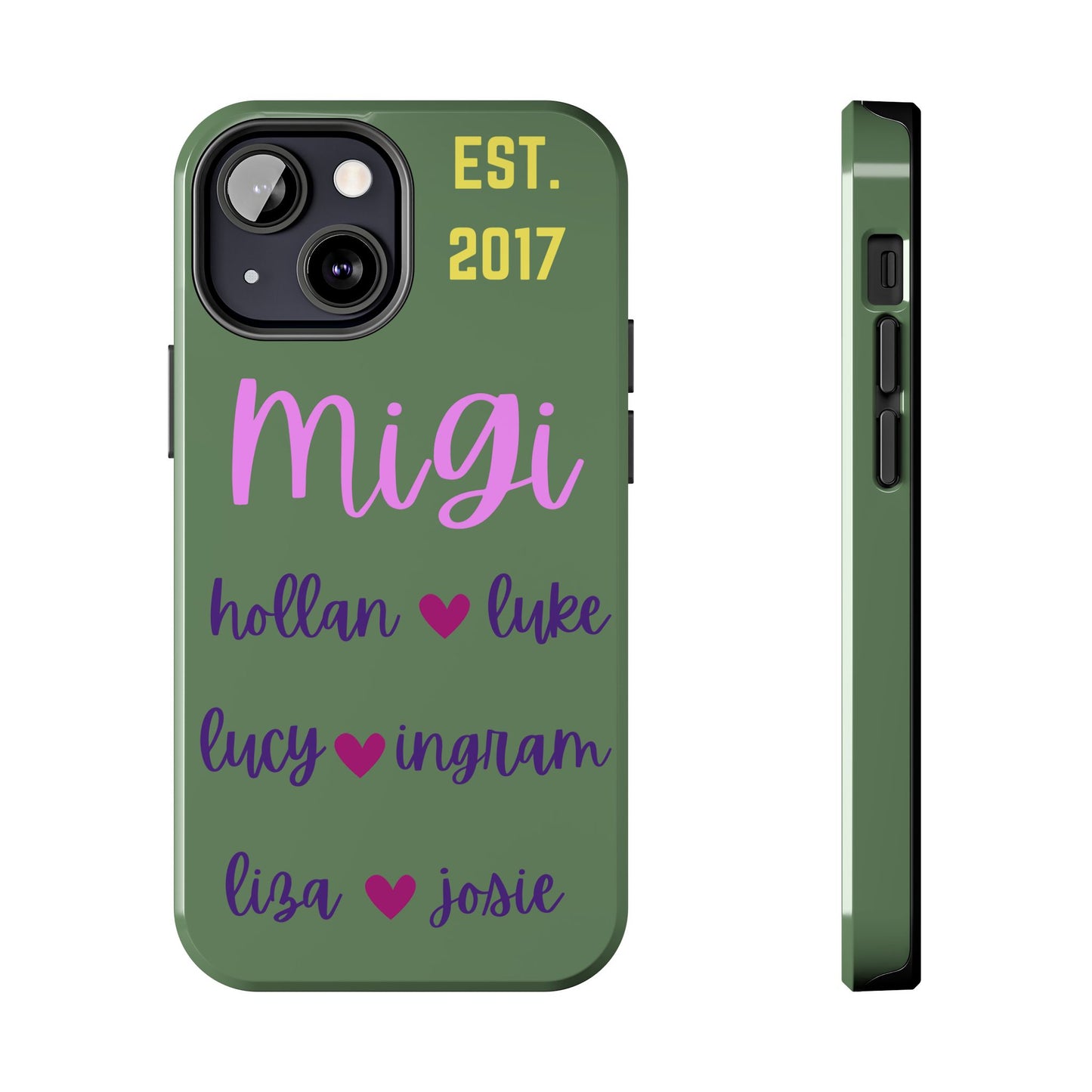 Personalized Tough Phone Case with Custom Names | EST. 2017