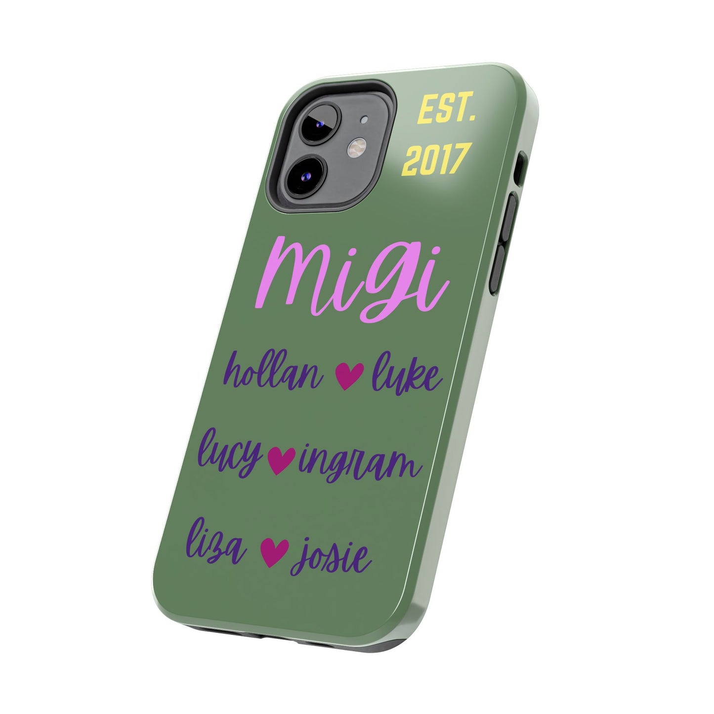 Personalized Tough Phone Case with Custom Names | EST. 2017