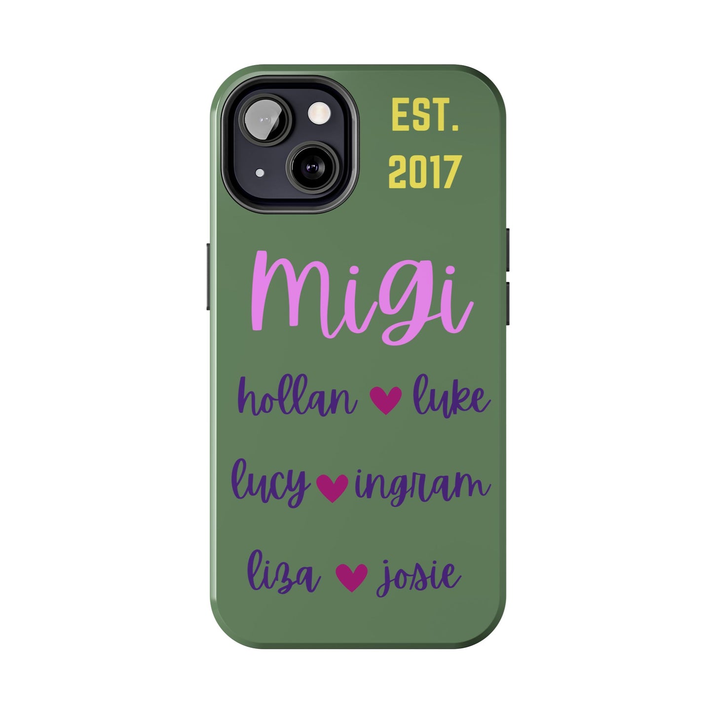 Personalized Tough Phone Case with Custom Names | EST. 2017