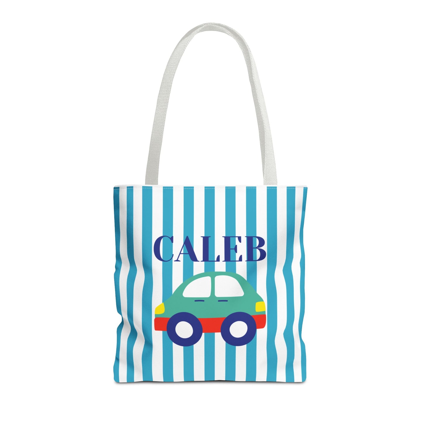 Personalized Striped Tote Bag with Car Design - Fun & Playful Gift for Kids