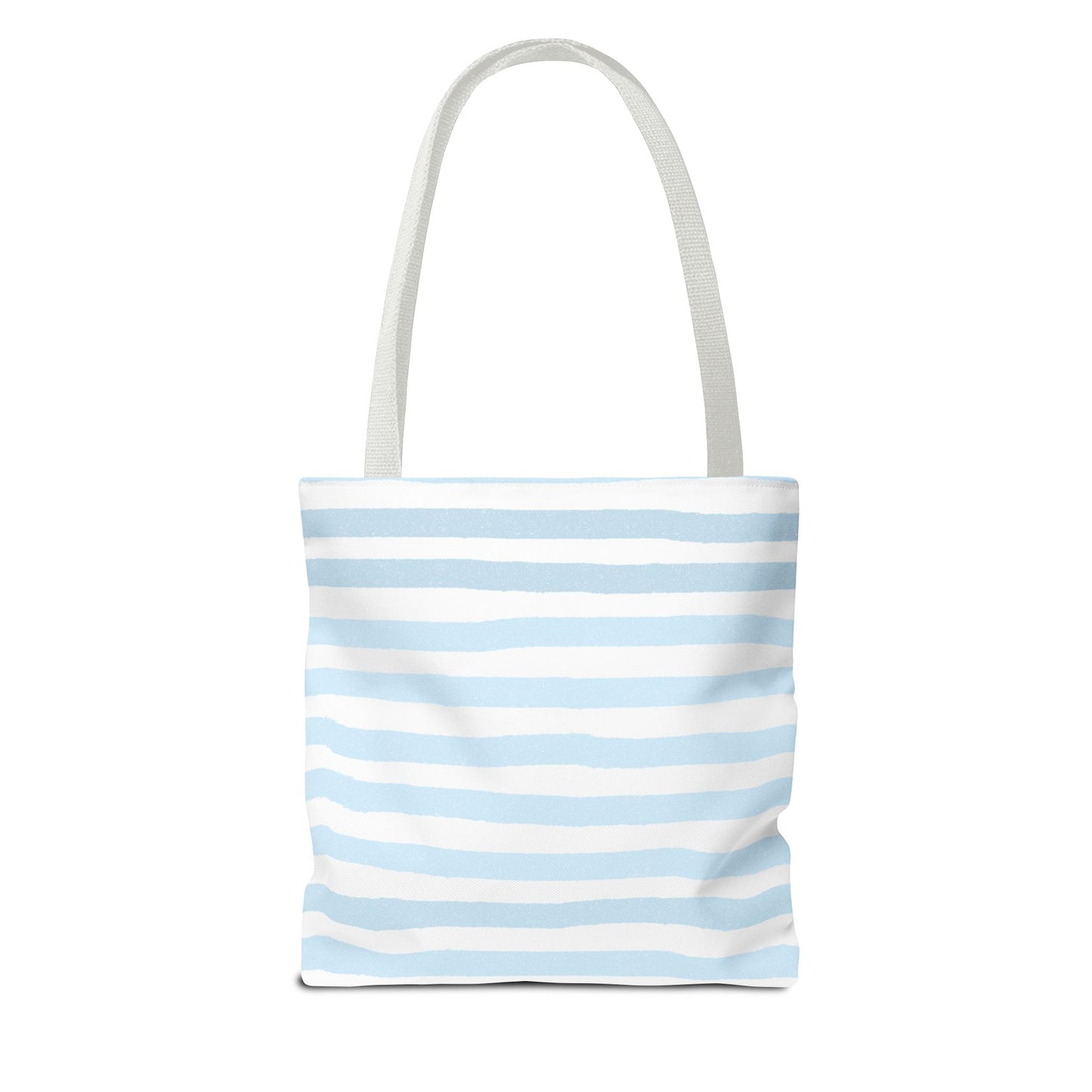 Personalized Kids' Blue Stripe Tote Bag with Tractor Design