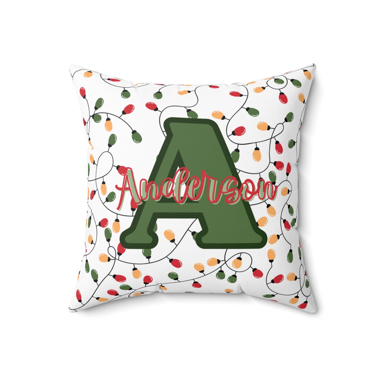 Personalized Holiday Decor Pillow with Initial