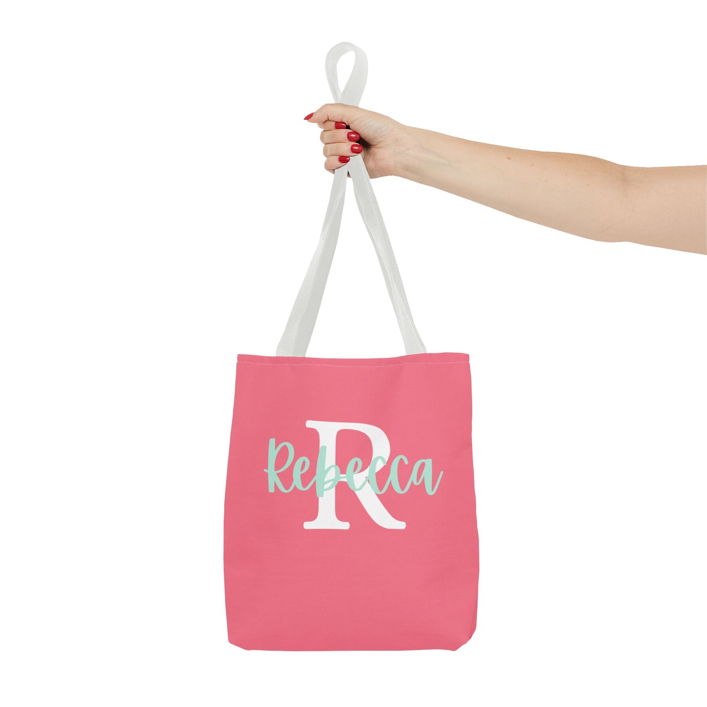 Custom Monogram Tote Bag - Stylish Pink Bag for Her